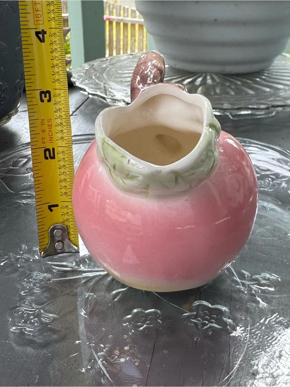 Vintage Russ Berrie & Co Porcelain Peach Pitcher